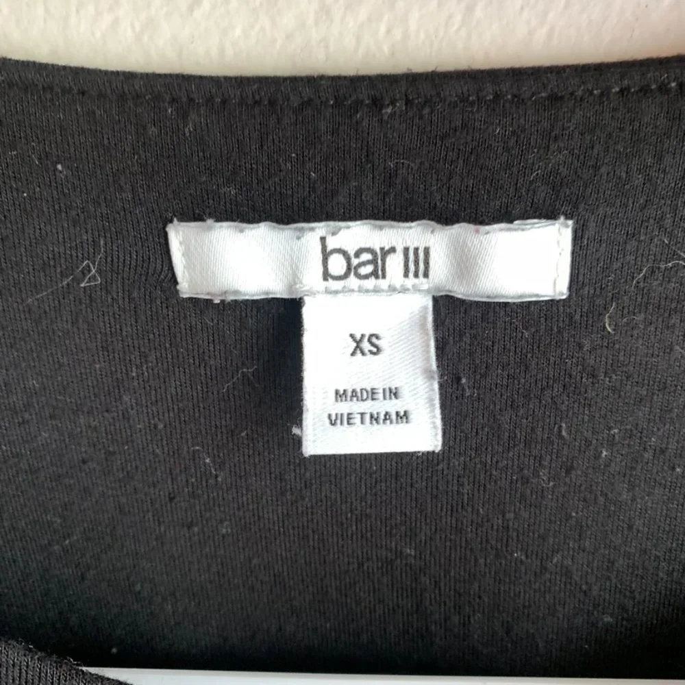 Bar III Black Cropped Long Sleeve Shirt - Picture 3 of 5